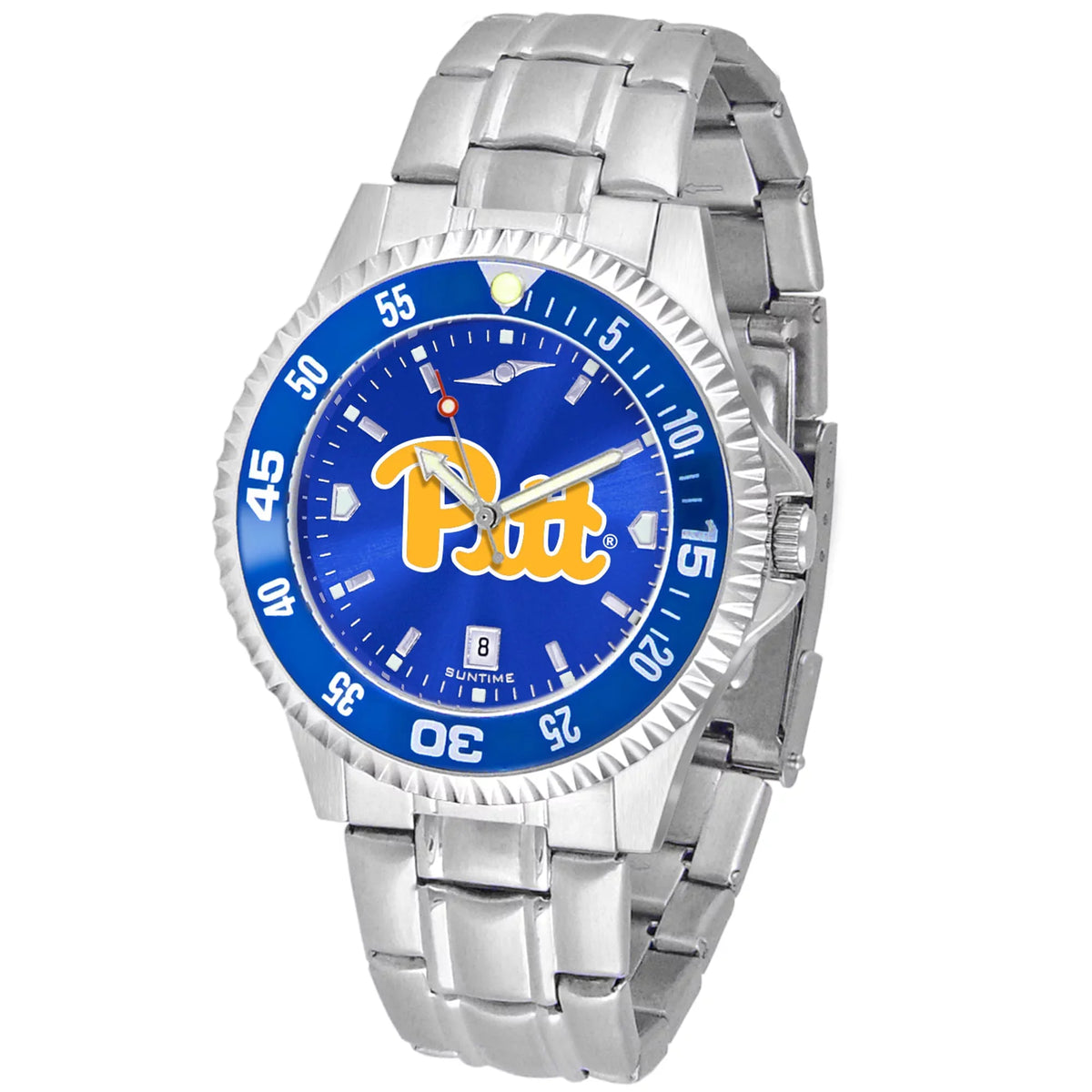 Pittsburgh Panthers Competitor Sizeteel AnoChrome Color Bezel Men's Watch