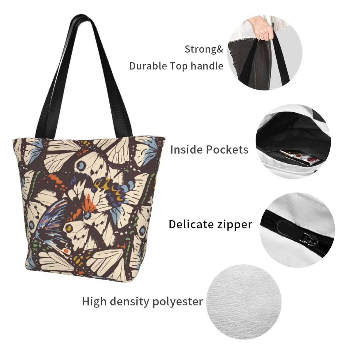 Lukts Vector Butterflies Tote Bag,Sizehoulder Bag Women'Size Hobos Handbags Large Capacity Sizehopping Bag