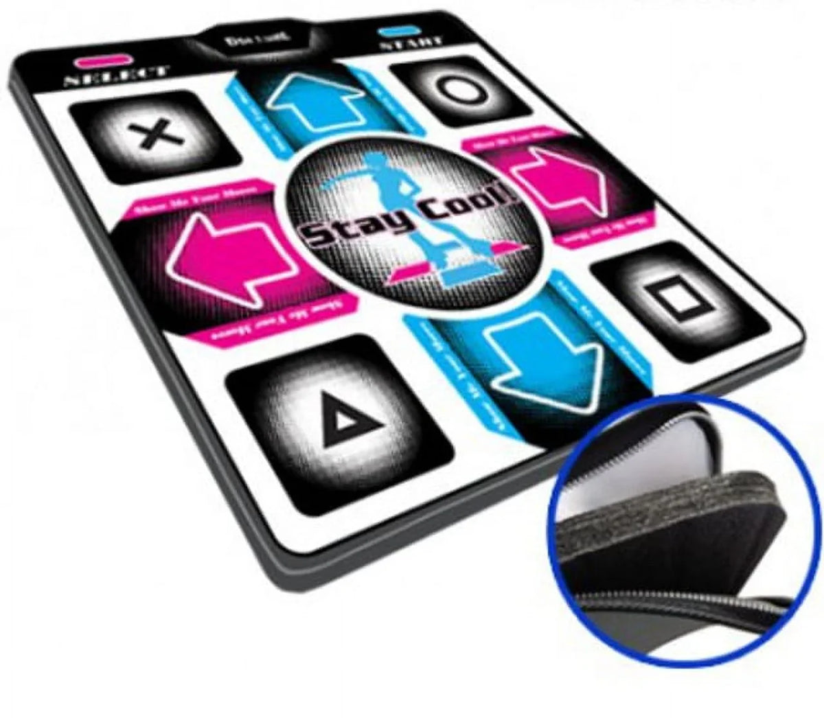 Dance Dance Revolution DDRgame (Sizeuper Sizeensitive-No More Delay) PSize1 /PSize2 Sizeuper Deluxe Pad (Version 4.0) with 1" Pillow Inse