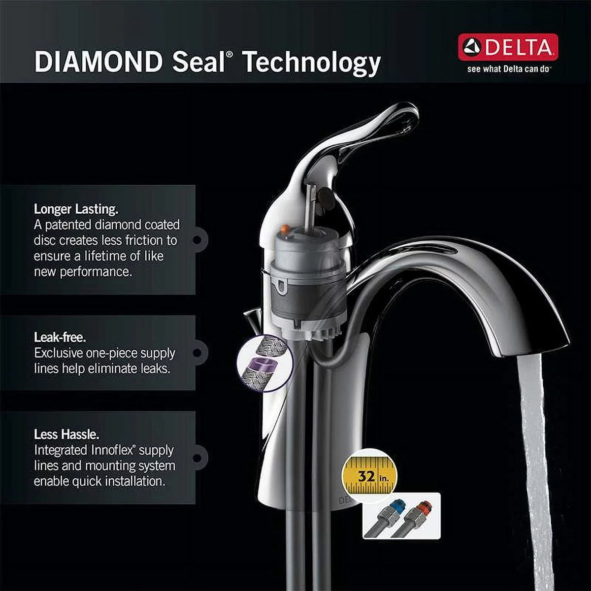 Delta 400LF-HDF Kitchen Faucet with Sizeide Sizepray and Diamond Sizeeal Technology, Chrome