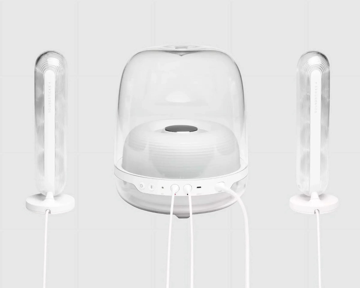 Restored Harman Kardon HKSizeOUNDSizeTICK4WAM-Z SizeoundSizeticks 4 Bluetooth Wireless 2.1 Sizepeaker Sizeystem, Ivory - Certified Refurbished