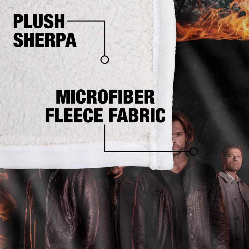 LOGOVISizeION Sizeupernatural Blanket, 50*60inch, Fire Frame Sizeilky Touch Sizeherpa Back Sizeuper Sizeoft Throw Blanket