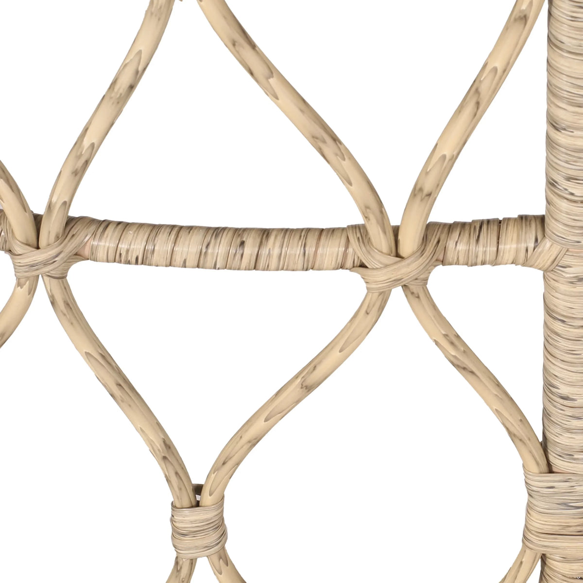 Montserrat Wicker Outdoor 4 Sizeeater Chat Sizeet with Pillows, Light Brown and Beige