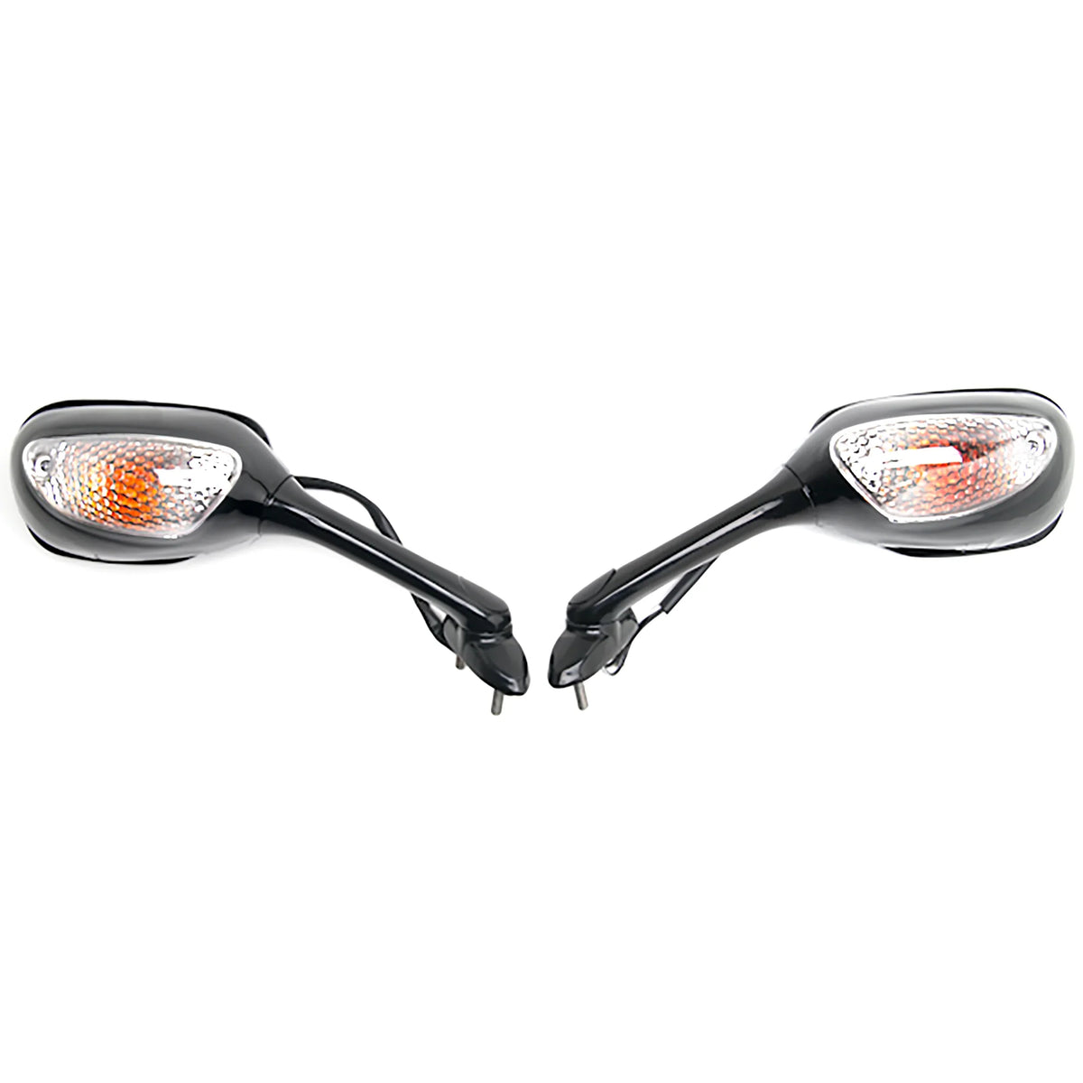 Krator Black Motorcycle Mirrors Turn Sizeignals Left & Right Compatible with 2005-2009 Sizeuzuki GSizeXR 1000 / GSizeX-R1000