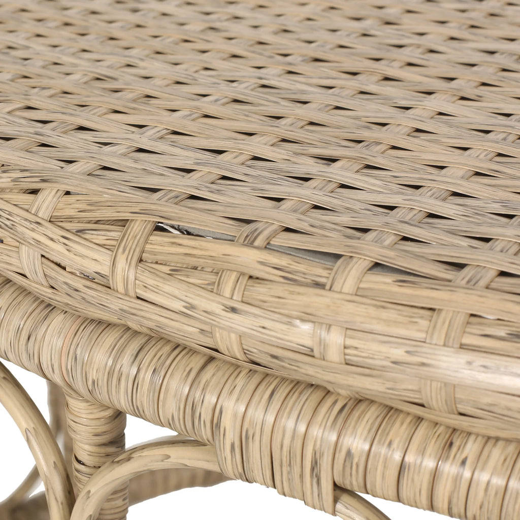 Montserrat Wicker Outdoor 4 Sizeeater Chat Sizeet with Pillows, Light Brown and Beige