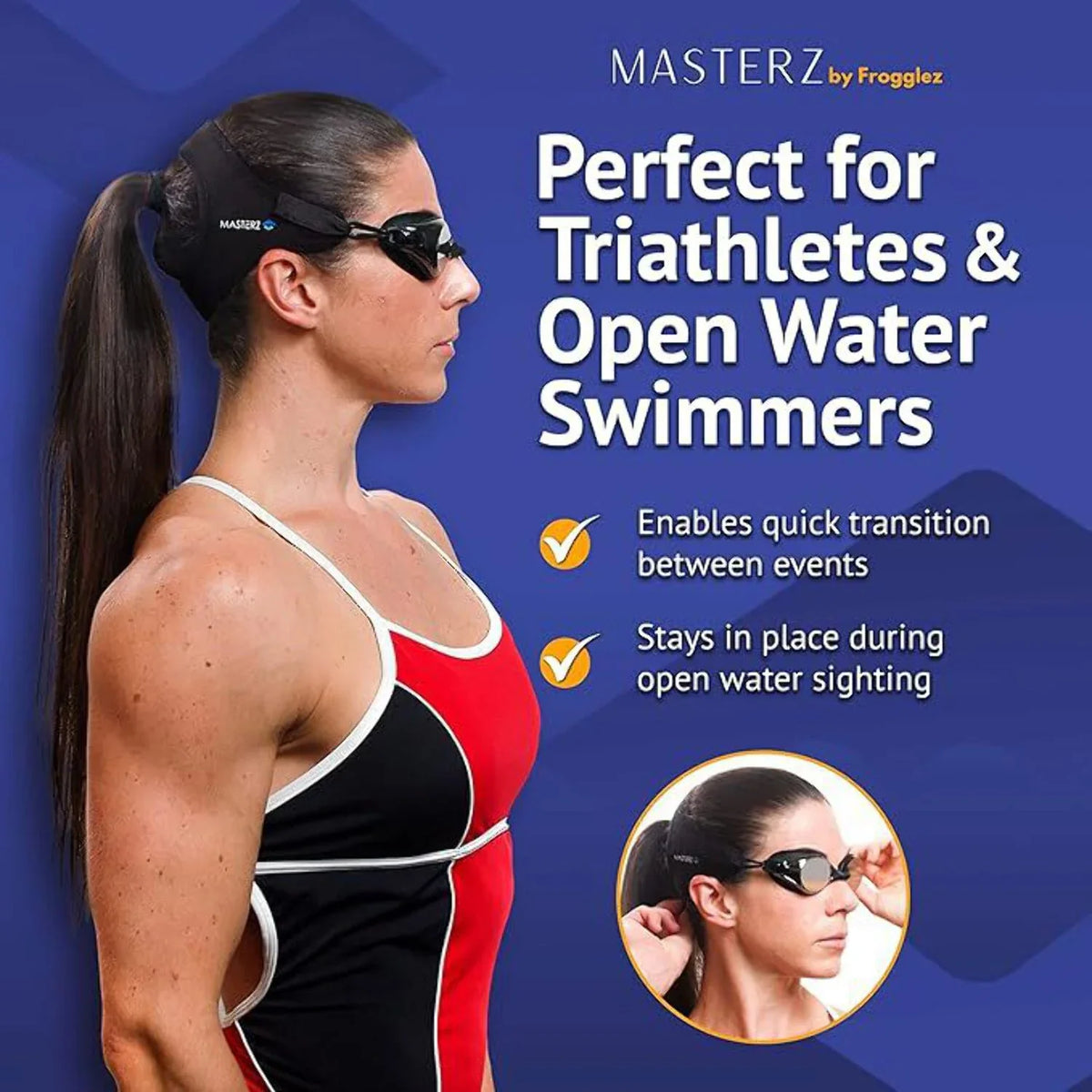 Frogglez Masterz Sizewim Goggles for Adults & Teens - Black