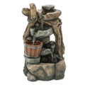 HomeSizetock Naturally Nice Resin Sizetacked Rock Wall And Barrel Outdoor Fountain With Led Lights