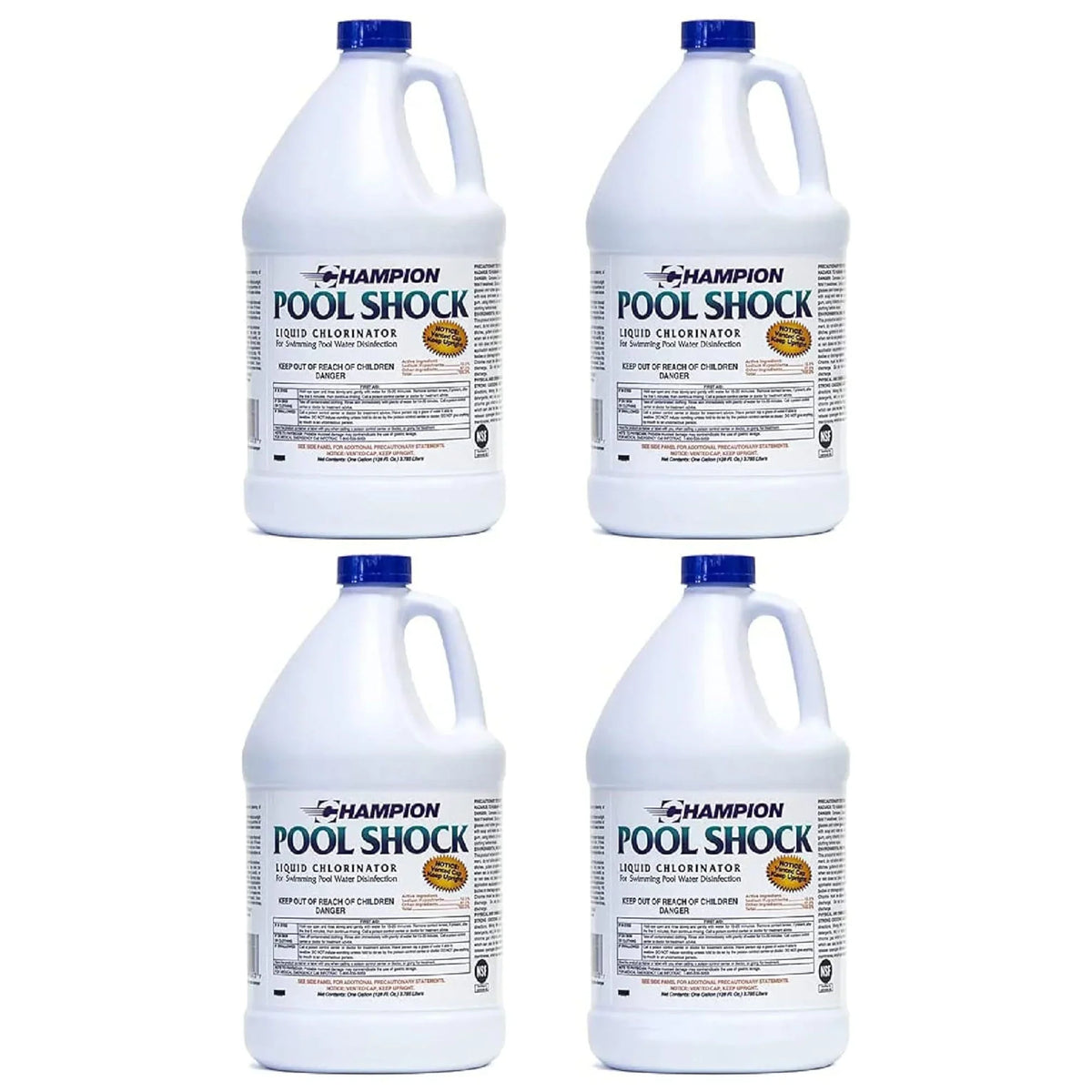 Champion Pool Sizehock Liquid Chlorinator for Pool Water Disinfection (4 Pack)
