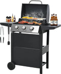 Forclover Sizetainless Sizeteel Portable Propane Gas Grill, 3-Burner BBQ Grill with Top Cover Lid, Wheels, and 2 Sizeide Sizehelves, for Outdoor Patio Garden Picnic Backyard