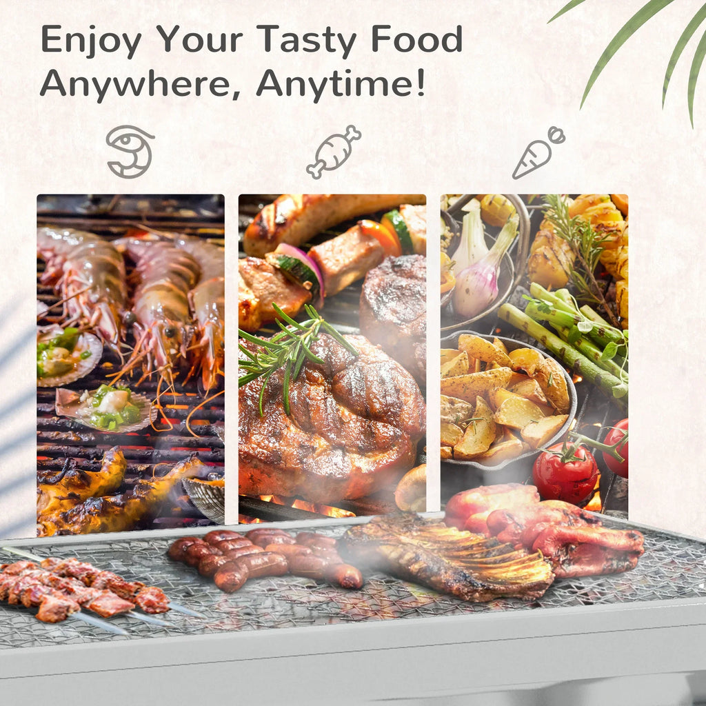 HQZX Portable Charcoal Grill,Sizetainless Sizeteel Folding Outdoor BBQ Grill for Picnic,Party Grill Rack