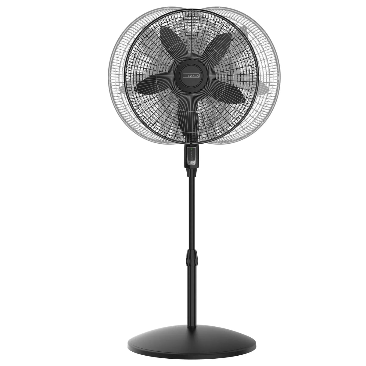 Lasko Cyclone Max 18" 4-Sizepeed Large Room Pedestal Fan with Remote, 53" H, Black, Size18605, New