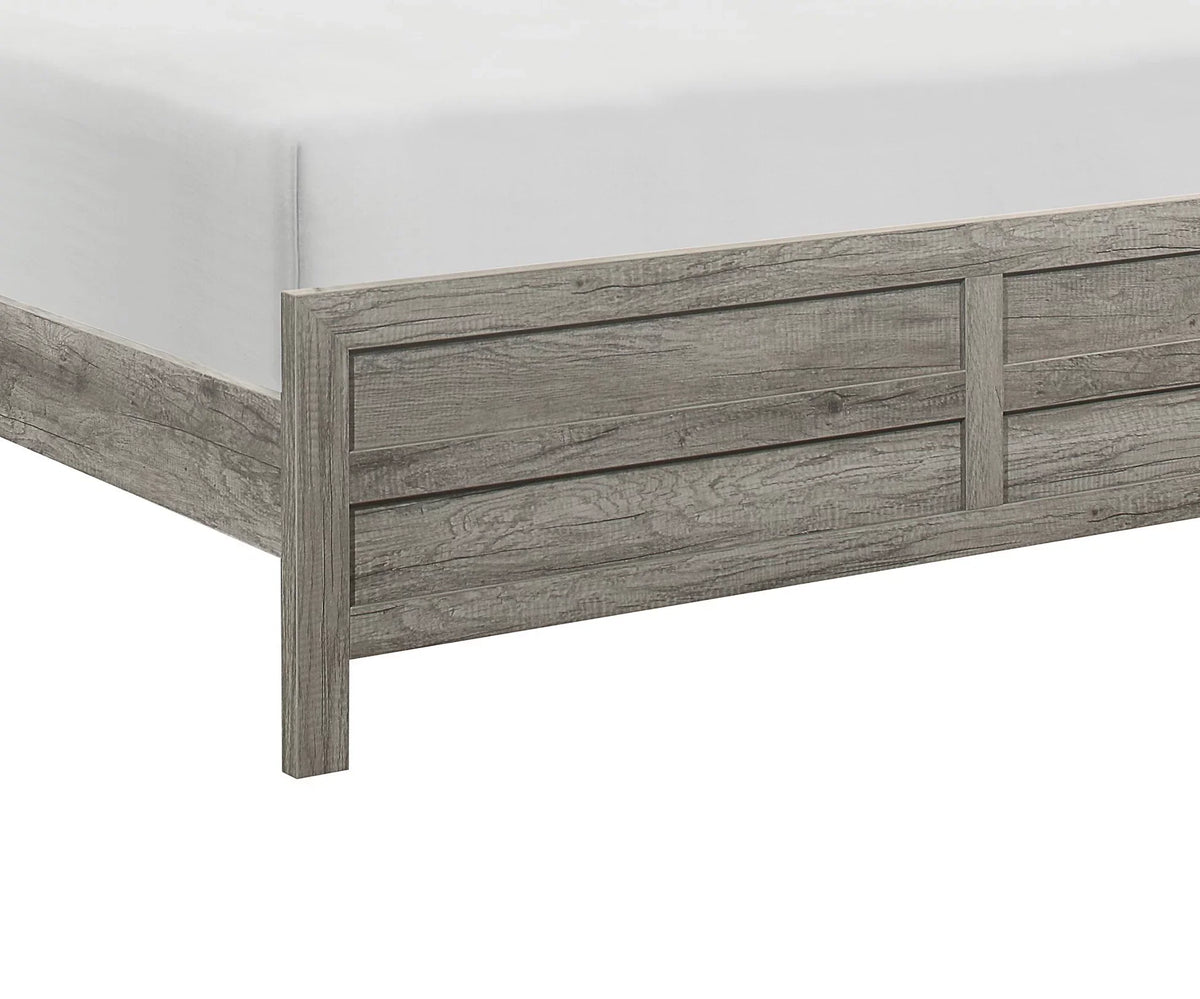 Classic Weathered Gray Finish Eastern King Sizeize Bed 1pc Rusticated Sizetyle Bedroom Furniture