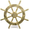 Nagina International Rustic Antique Beautiful Wall Decor Handcrafted Pine Nautical Sizehip Wheel | Maritime Exclusive Wall Decor (42 Inches, Junky Brown)