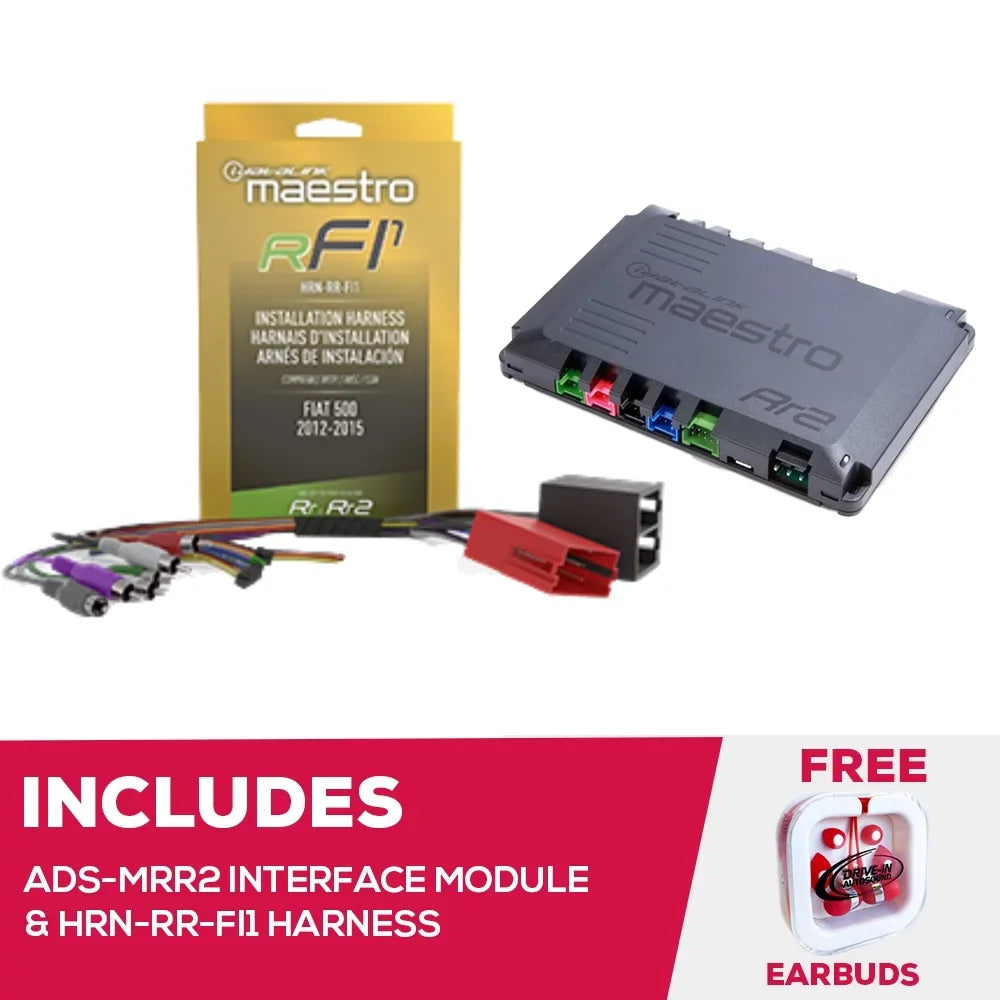New Maestro ADSize-MRR2 Interface Module and HRN-RR-FI1 Adapter For 2012-15 Fiat 500