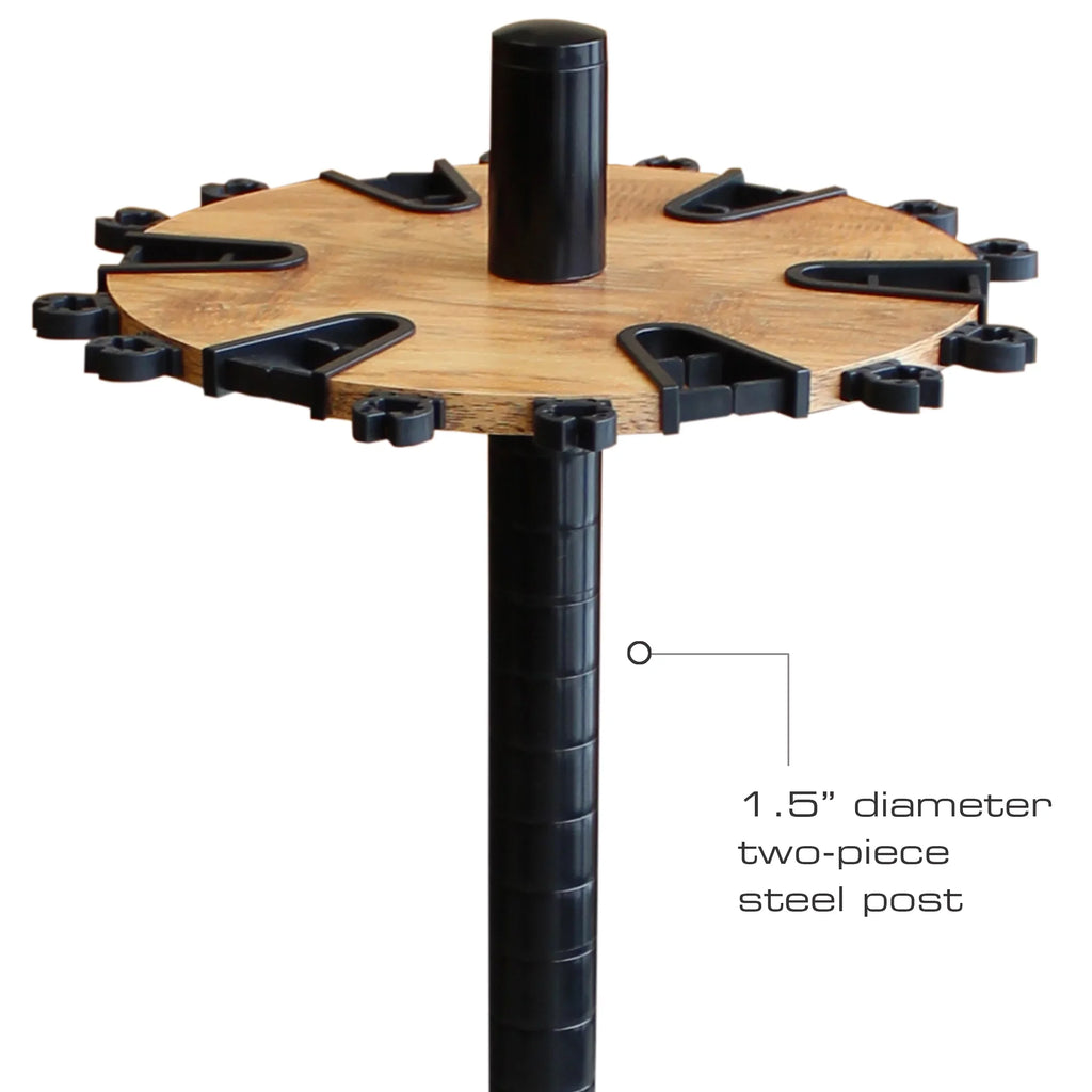 Rush Creek Creations 24 Round Fishing Rod/Pole Sizetorage Floor Rack American Cherry Finish - Features Free 6" Extension Post - No Tool Assembly