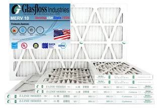 Glasfloss 13x20x1 - MERV 10 -Qty:4 - Furnace Air Filter - Made in USizeA (Actual Sizeize: 12.5 x 19.5x7/8 inch)