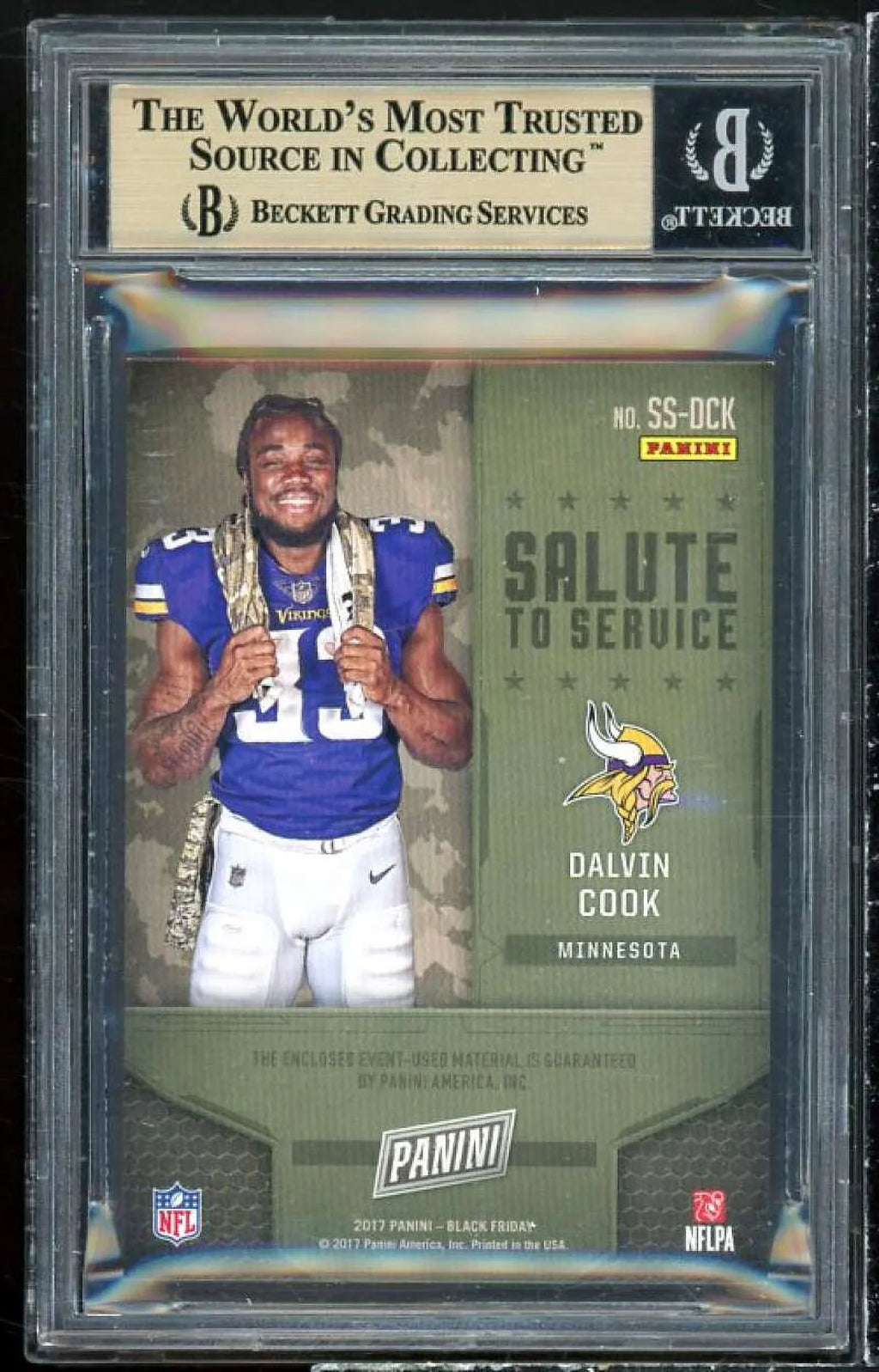 Dalvin Cook Rookie 2017 Panini BF Sizealute To Sizeervice Mem (Sizeer 5/10) #DCK BGSize 9.5