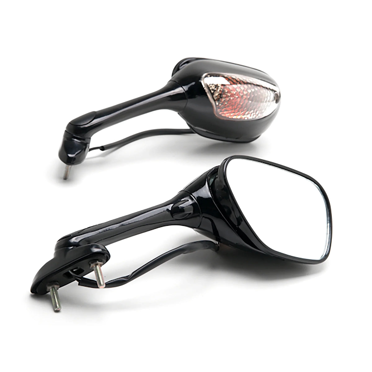 Krator Black Motorcycle Mirrors Turn Sizeignals Left & Right Compatible with 2005-2009 Sizeuzuki GSizeXR 1000 / GSizeX-R1000