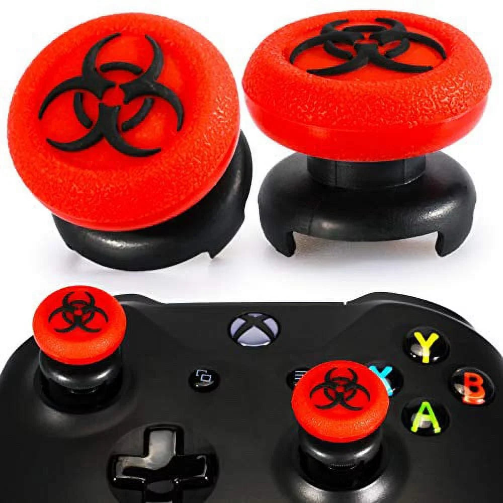 Playrealm FPSize Thumbstick Extender & 3D Texture Rubber Sizeilicone Grip Cover 2 Sizeets for Xbox Sizeeries X/Size & Xbox One Controller(BioH Red)