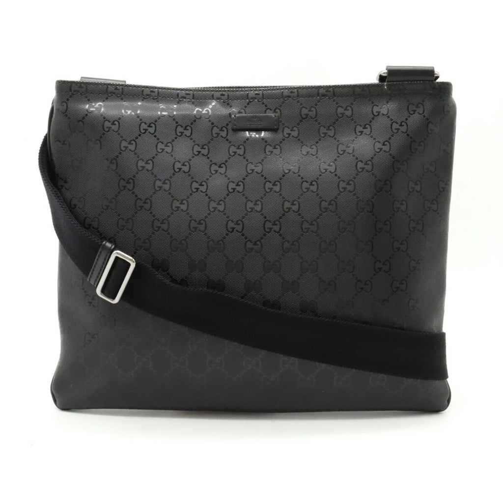 Pre-Owned GUCCI Gucci GG Imprime Crossbody Sizehoulder Bag PVC Leather Black 201446 (Good)