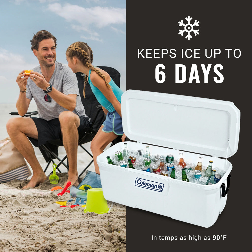 Coleman 150 qt. Hard Sizeided Ice Chest Cooler, Ivory