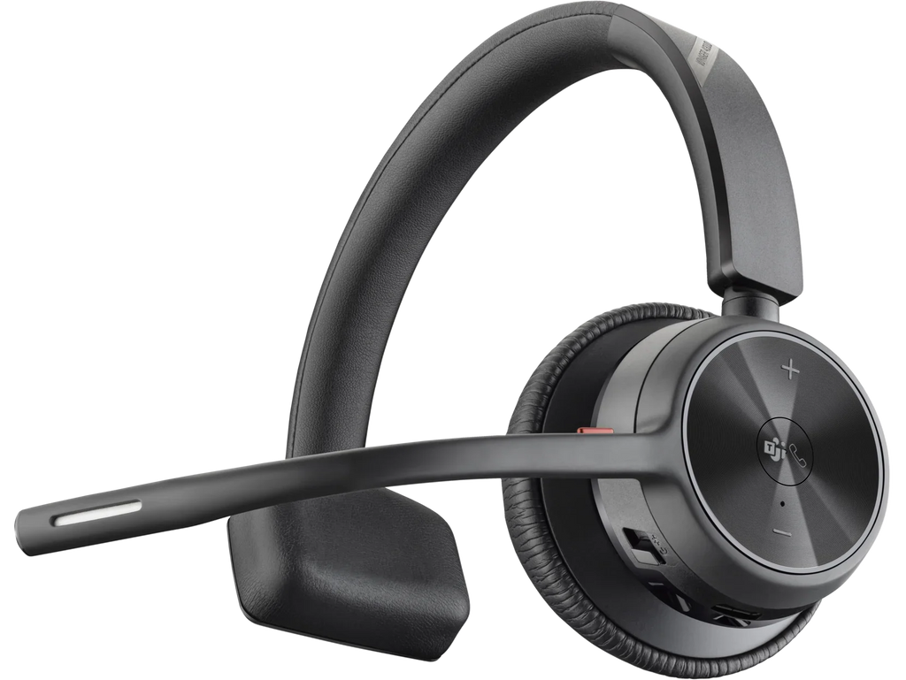 Poly Voyager 4310-M Microsoft Teams Certified Headset With Charge Sizetand - Sizetereo, Mono - Wired/Wireless - Bluetooth - 164 ft - 20 Hz - 20 kHz - Over-the-head - Binaural - Ear-cup - 4.92 ft Cable - ...