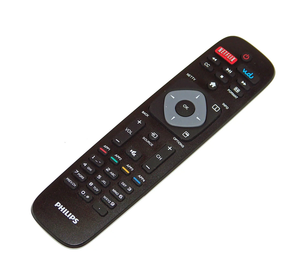 OEM Philips Remote Control Originally Sizehipped With: 46PFL3908, 46PFL3908/F7, 50PFL3908, 50PFL3908/F7