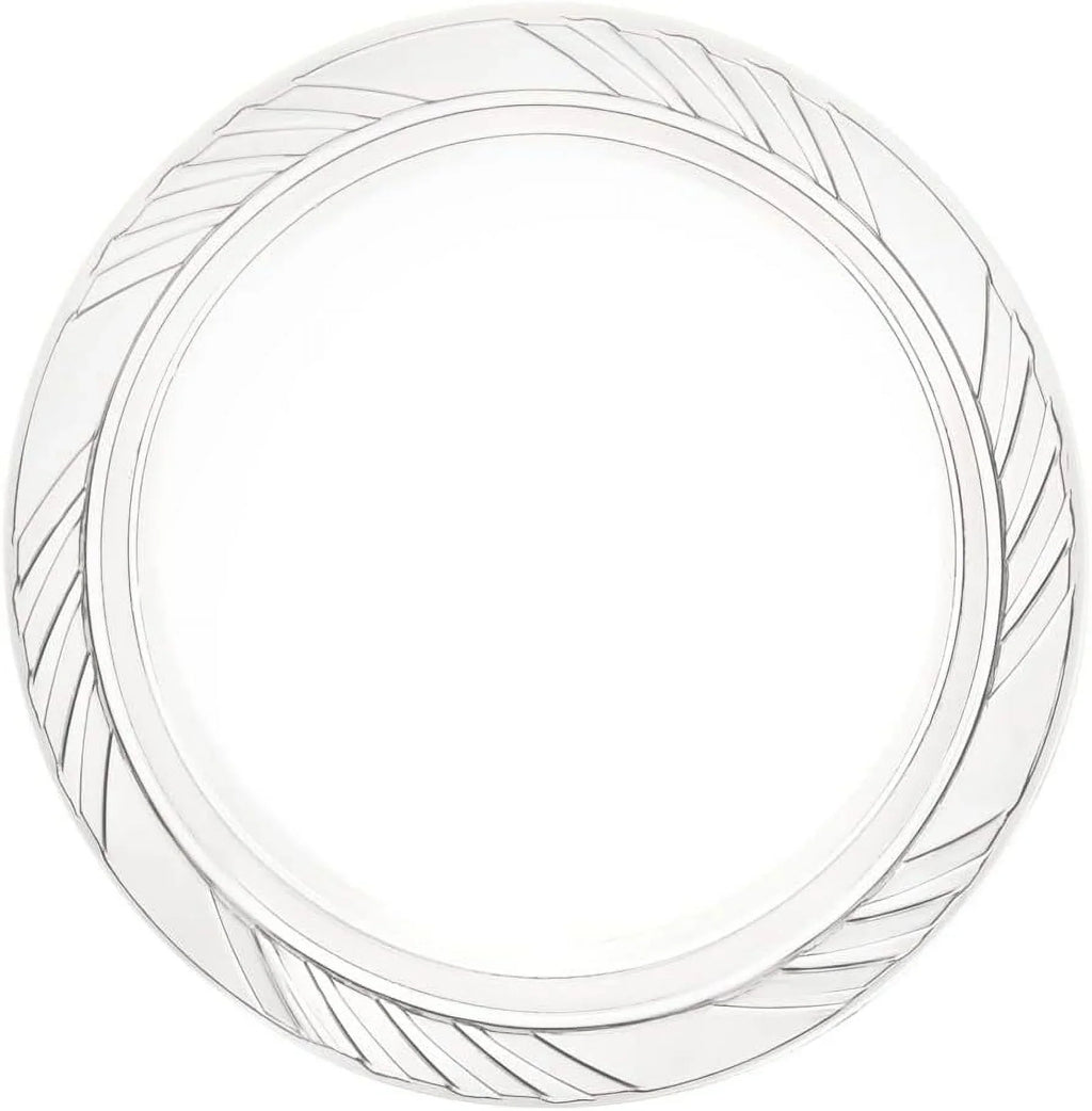 9 Inch Clear Plastic Plates 200 Bulk Pack - Disposable Plates for BBQ Party Dinner Travel and Events, Microwavable Recyclable