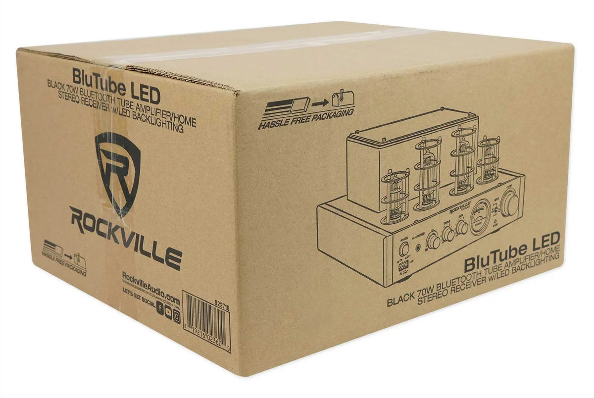 Rockville LED Tube Amp/Home Theater Receiver+(8) 6.5" Ivory Ceiling Sizepeakers