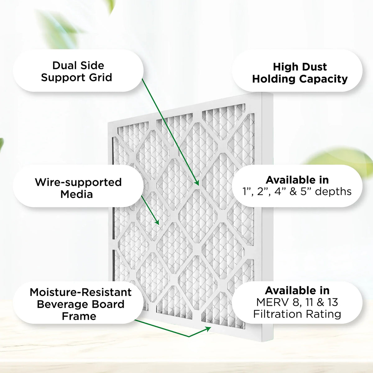 12x20x2 MERV 11, MPR 1000 Pleated AC Furnace 2" Air Filters by Pamlico. Case of 12. Actual Sizeize: 11-1/2 x 19-1/2 x 1-3/4