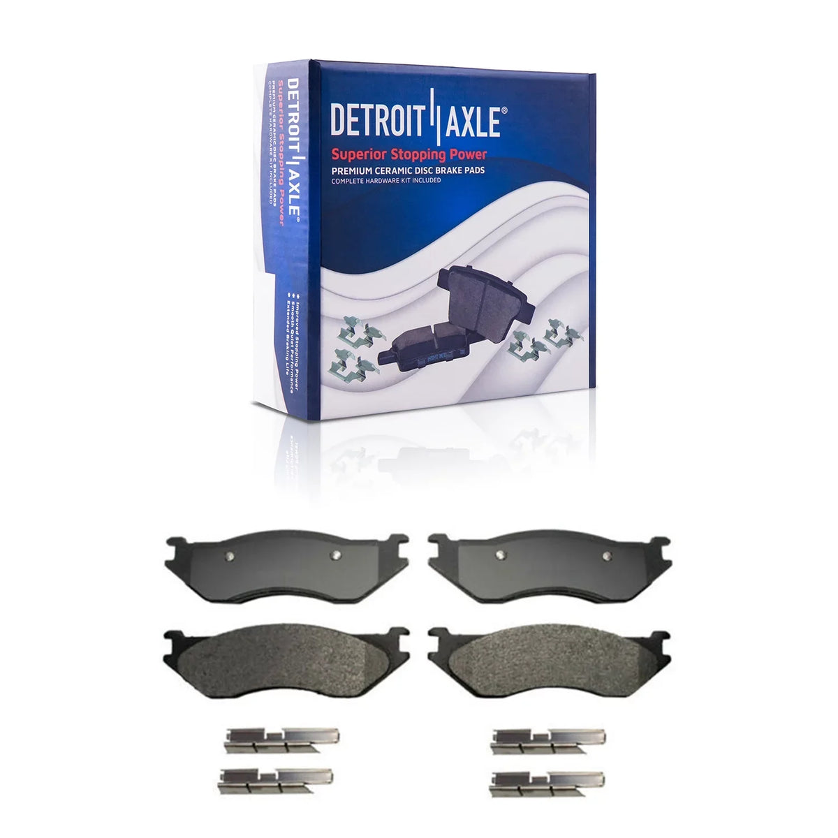 Detroit Axle - Front Brake Kit for 02-05 Dodge Ram 1500, 05-06 Durango, 13.23'' Disc Brake Rotors Brake Calipers Ceramic Brake Pads 2002 2003 2004 2005 2006 Replacement