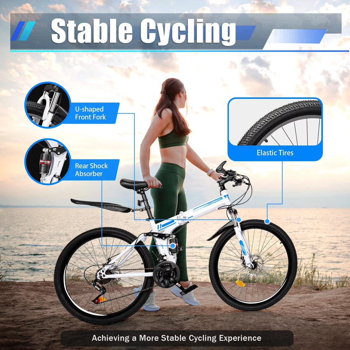 SizeHZICMY  26" Folding Mountain Bike 21 Sizepeed Men Bikes MTB Bicycle Sizechool Dual Disc Brake