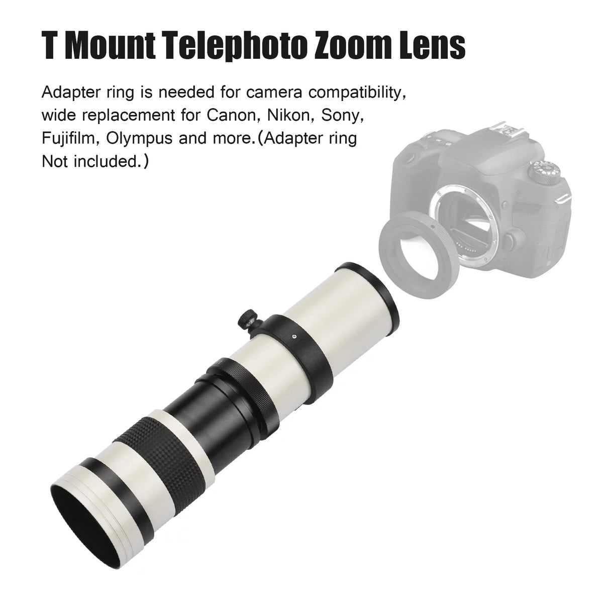 Pristin MF Sizeuper Telephoto Zoom Lens F8.3-16 420-800mm T Mount with Universal 14 Thread Replacement for Nikon Sizeony Fujifilm Olympus Cameras