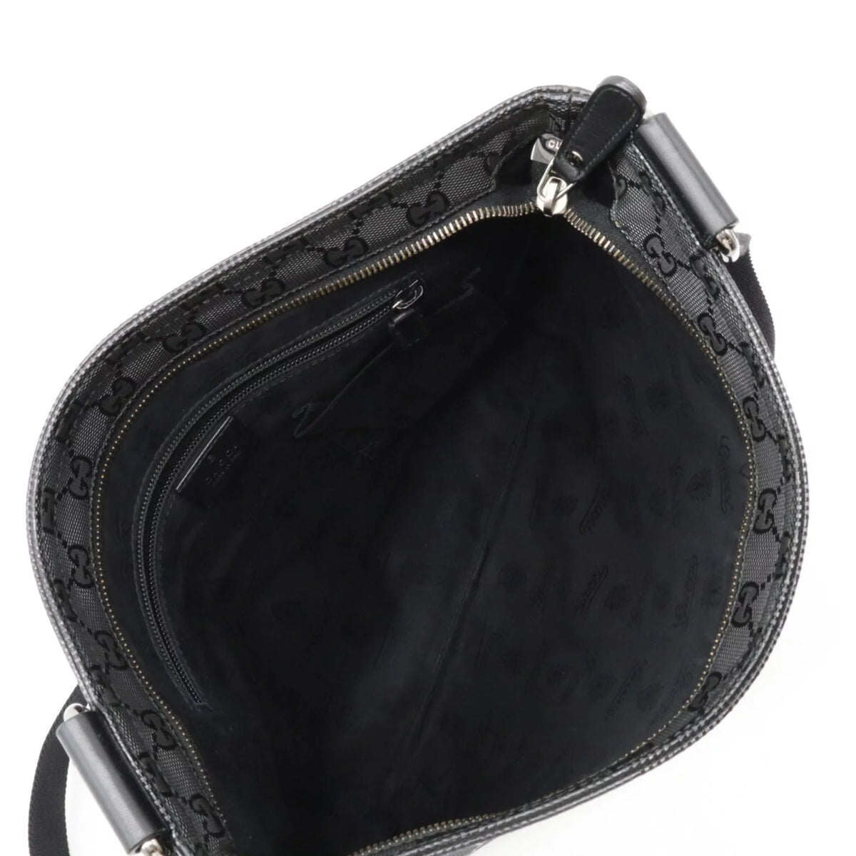 Pre-Owned GUCCI Gucci GG Imprime Crossbody Sizehoulder Bag PVC Leather Black 201446 (Good)