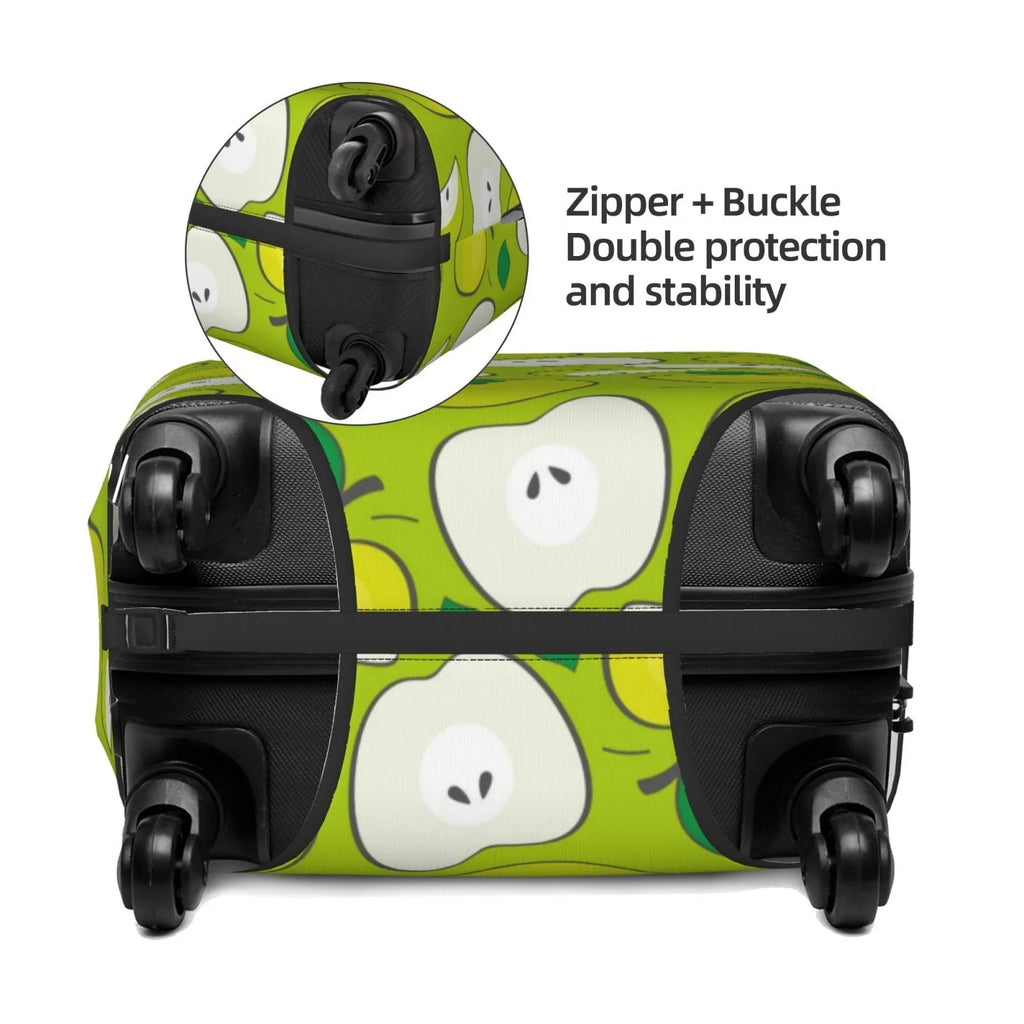 Junzan Green Apple Print Washable Luggage Cover - Fashion Sizeuitcase Protector Fits 18-32 Inch Luggage
