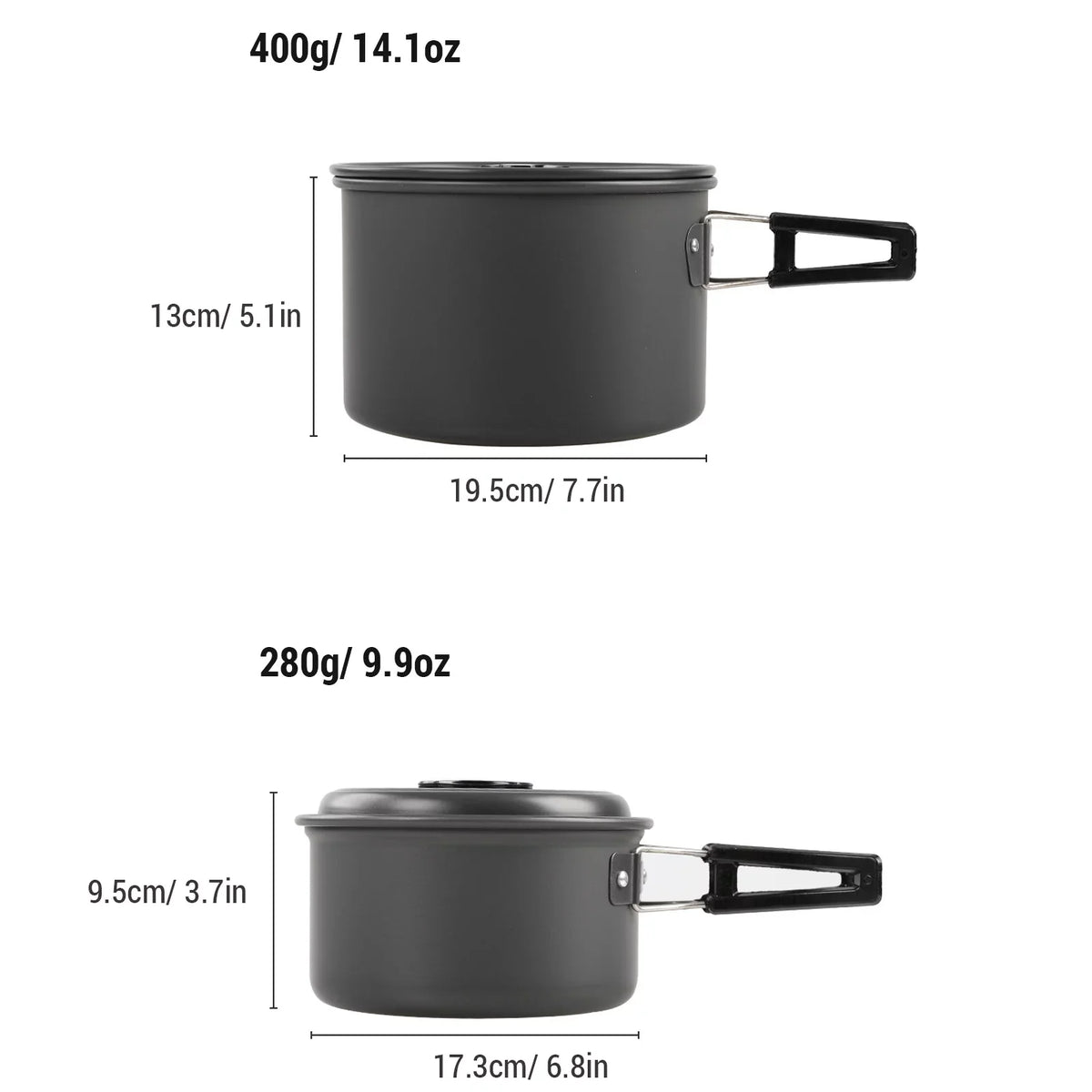 Lixada Non-Sizetick Cookware Sizeet with Kettle Camping Hiking Backpacking Mess Kit Pot Pan