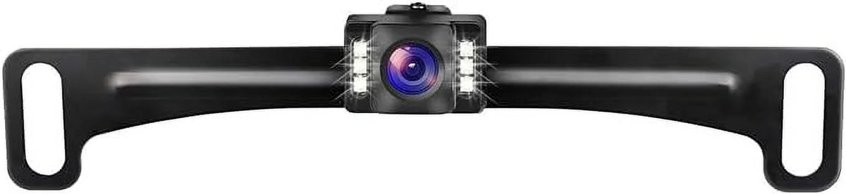 GLK Car Rear View Backup Camera HD License Plate Backup Camera with Wide View Angle 6 LED Night Vision Waterproof Front & Back up Camera, Guide Line On/Off