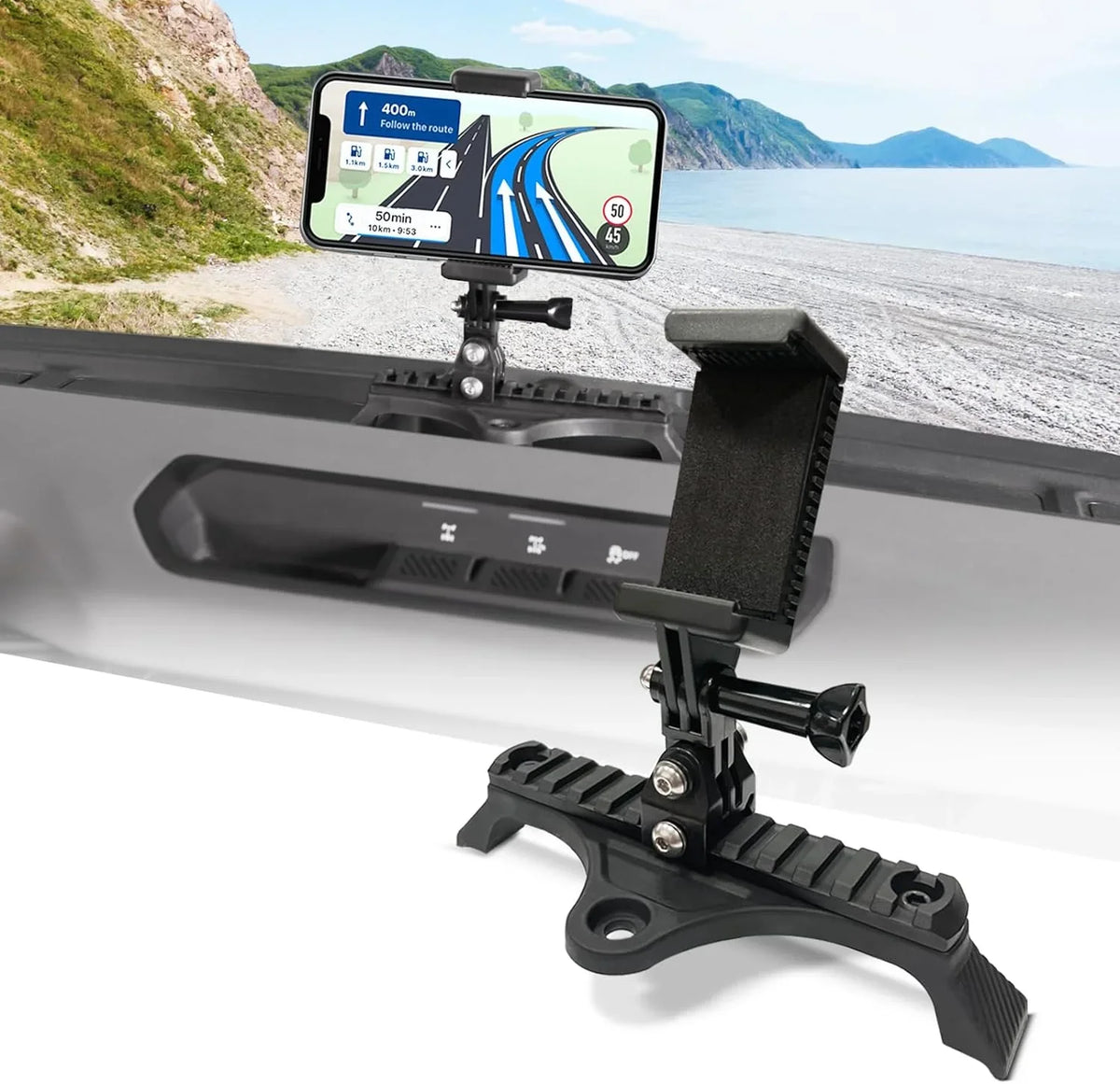 for Ford Bronco Picatinny Rail Phone Holder with Locking Action Dash Phone Mount Adapter, DIY Base Platform