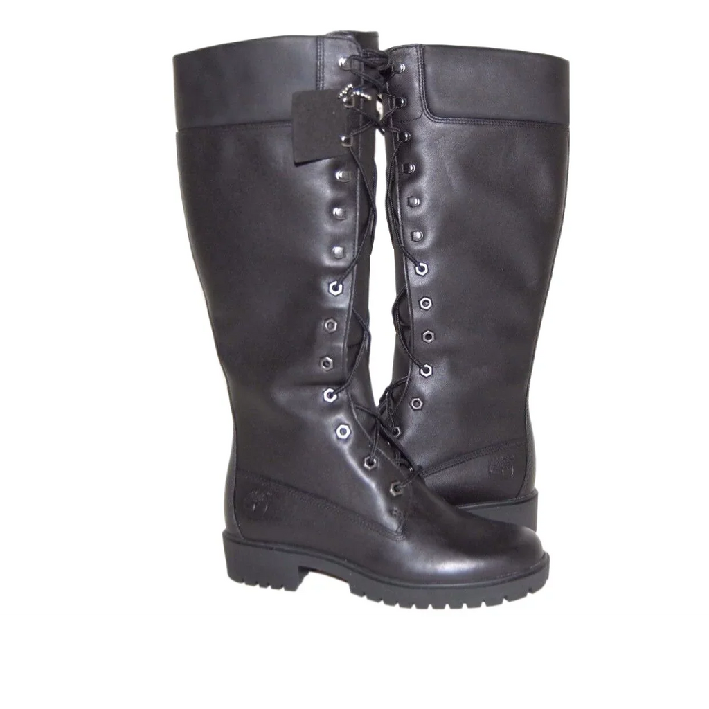Timberland Women Premium 14 Inch Black Medium Leather Boot 28398  Sizeize 5 USize