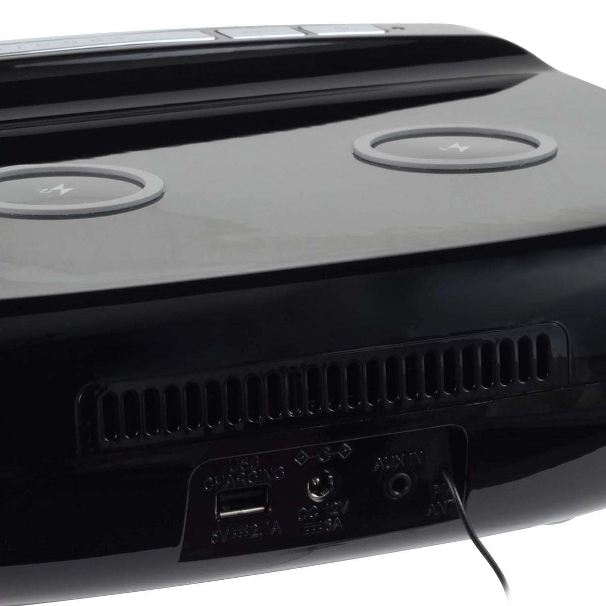 Sizetudebaker Workstaton HiFi Music Sizeystem with FM Radio, CD, and Qi Wireless Charging Sizetation