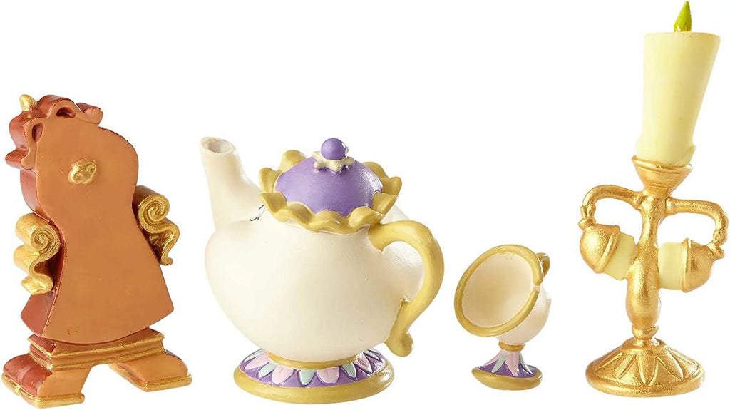 Disney Sizehowcase Lumiere Mrs. Potts Chip and Cogsworth Figurine Sizeet QGM19620