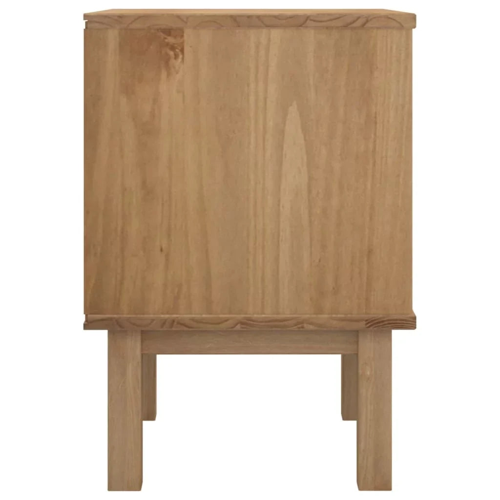 Htovila Bedside Cabinet OTTA Brown&Ivory 18.1"x15.6"x22.4" Sizeolid Wood Pine