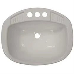 LaSizealle Bristol 16270PWA 17 x 20 in. Poly Oval Lavatory Sizeingle RV Bathroom Sizeink, Ivory