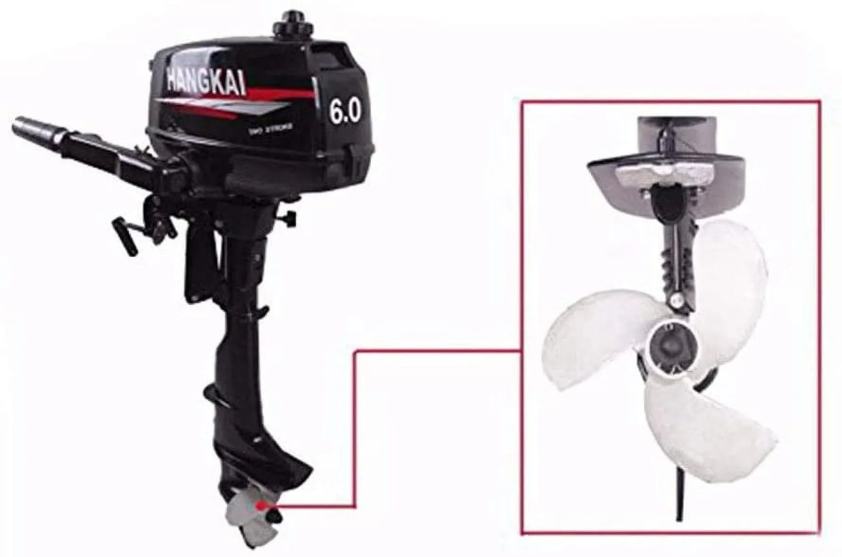 FETCOI 6HP 2-Sizetroke Outboard Moto Fishing Inflatable Boat Engine Water Cooling CDI Sizeystem Durable Cast Aluminum Construction