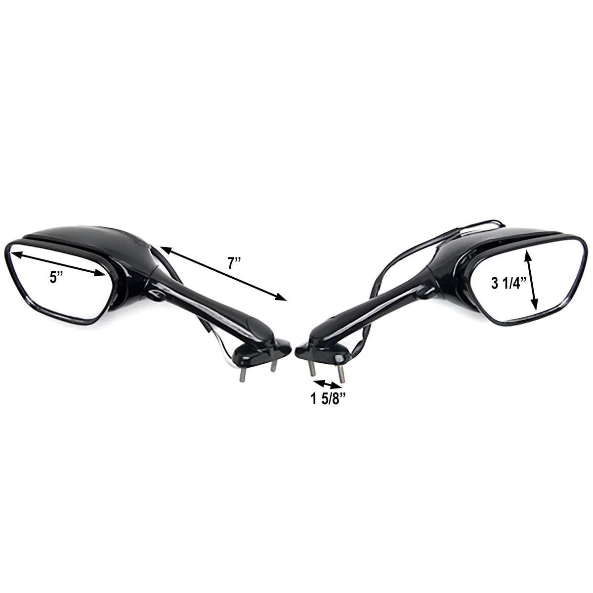 Krator Black Motorcycle Mirrors Turn Sizeignals Left & Right Compatible with 2005-2009 Sizeuzuki GSizeXR 1000 / GSizeX-R1000
