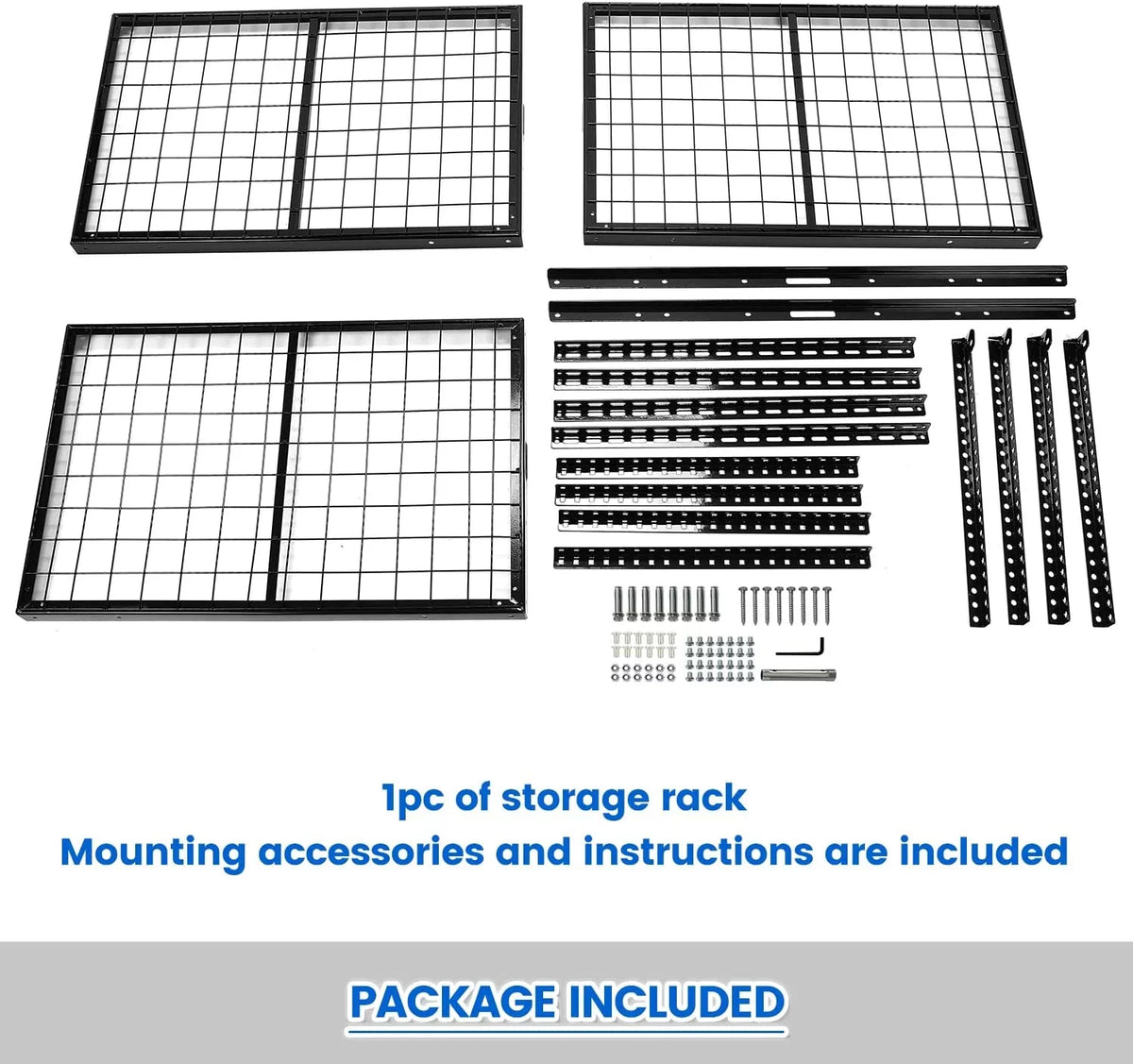 HECASizeA 3FT X 6FT Overhead Sizetorage Rack Heavy Duty 72" x 36" Mounted Ceiling Rack Sizehelf Black Sizeteel