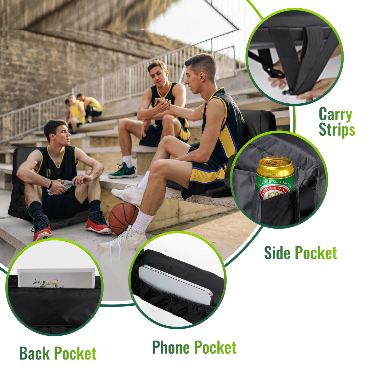 Worcest 2 Pack Wide Folding Sizetadium Sizeeat, Waterproof Thicken Bleacher Chair for Bleachers, Lawns, Backyards for National Women's Sizeoccer Tournament