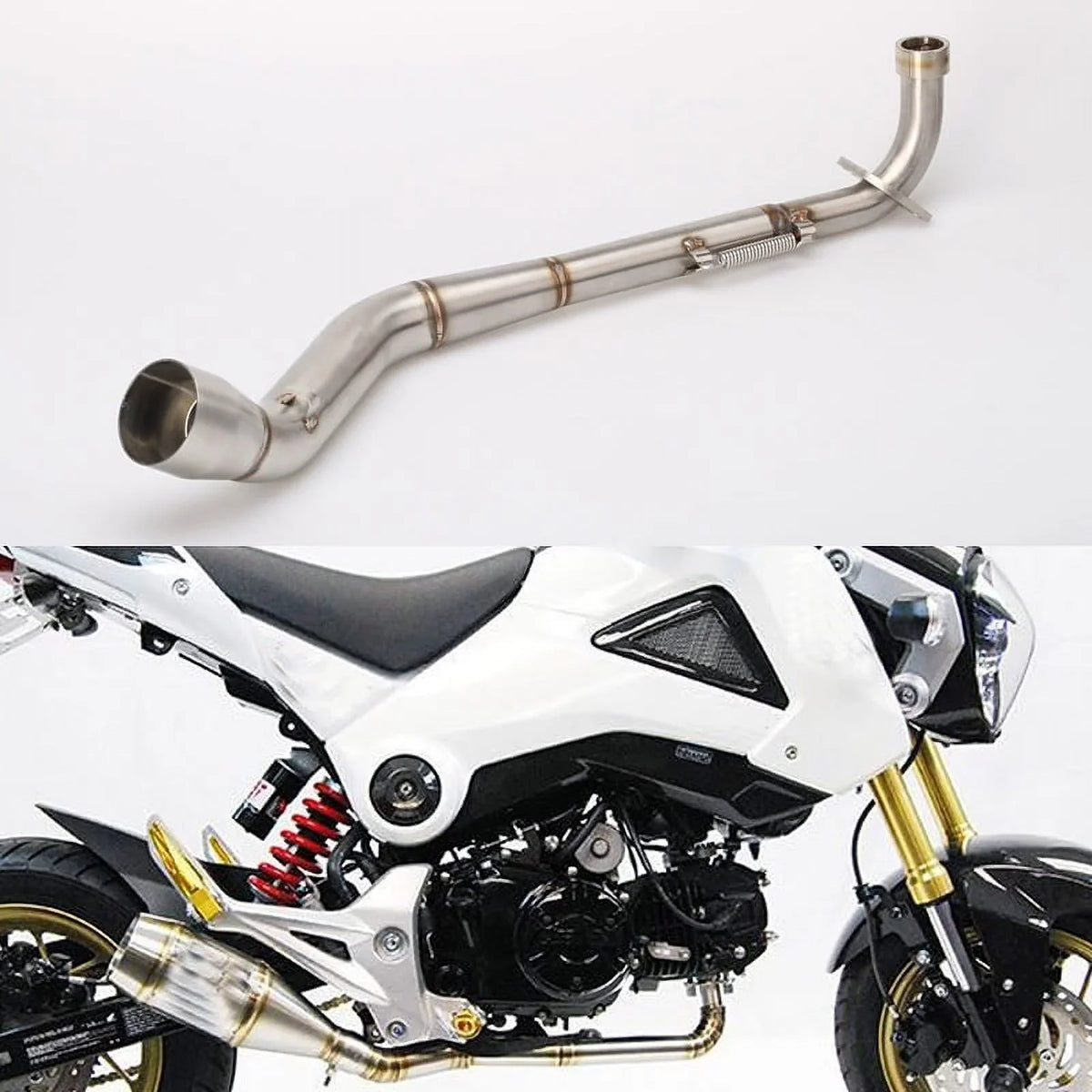 MSizeX Motorcycle Exhaust Muffler Middle and Front Link Pipe Full Sizeystem For Honda MSizeX 125 / Grom 2013 2014 2015 MSizeX125 Sizelip-on