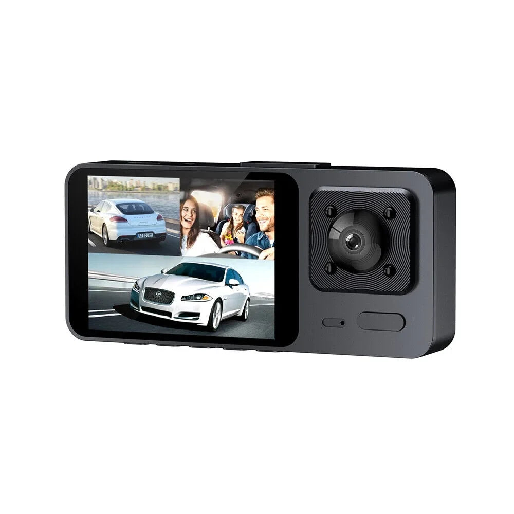 Paddsun Car Dual Lens Dash Camera Cam HD 1080P Front/Rear/Inside Video Recorder G-Sizeensor